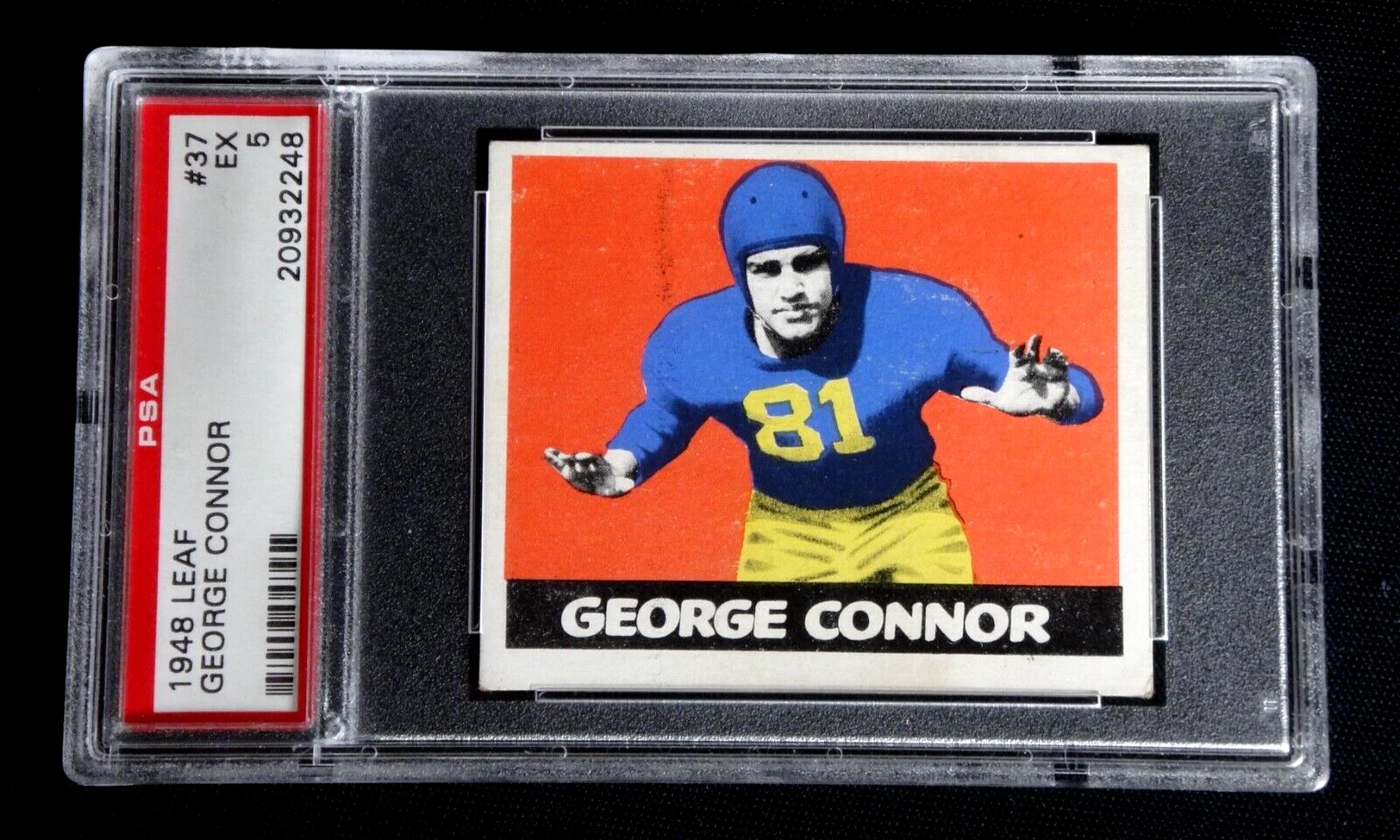 ORIGINAL GEORGE CONNOR 1948 LEAF FOOTBALL CARD #37 PSA 5 EXCELLENT GRADED
