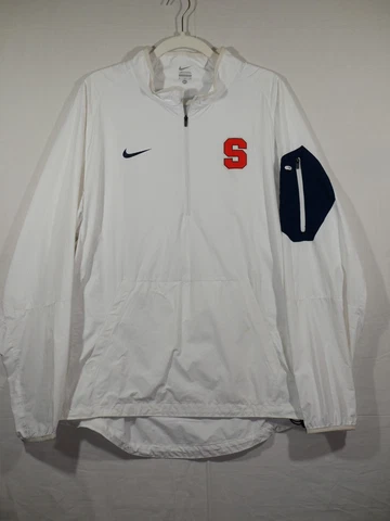 Nike Syracuse Orange Jacket Men Large XL White Windbreaker Warm Up Cover