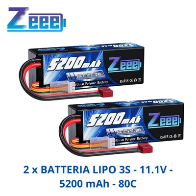2 BATTERIE LIPO ZEEE connettore T - 3S - 11.1 V - 5200 mAh - 80C🔋⚡ - Immagine 1 di 4