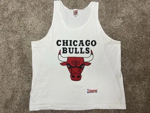 Vintage 90s Chicago Bulls Shirt Tank Top NBA XL Made USA Castrol Oil Single Stitch - Bild 1 von 8