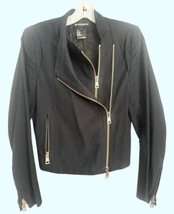 Ann Demeulemeester Damen schwarz Moto Jacke Reißverschluss Biker Gr. 36 small SM - Bild 1 von 5
