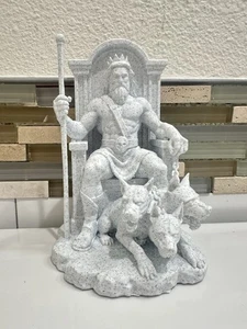 Hades Sitting On Throne And Cerberus Statue 6” Greek God Mythology Sculpture - Picture 1 of 6