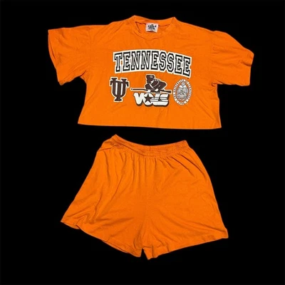 Tennessee Vols Mujer Top Corto y Pantalones Cortos Conjunto de Salón Pijama Talla MD De Colección Foto 1 de 4