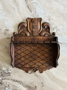 Antiker Wandbehang Souvenir Löffel Präsentationsständer Halter hält 6 Löffel - Bild 1 von 8