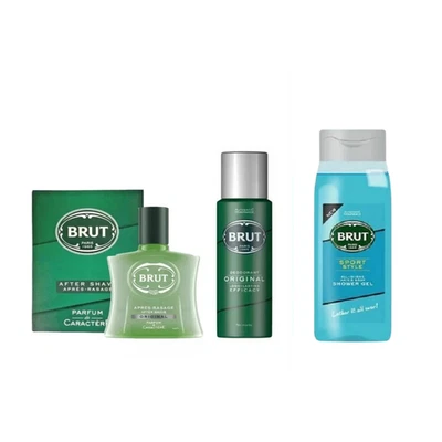 Brut Original Aftershave 100ml, Deodorant 200ml & Shower Gel 500ml Set of 3