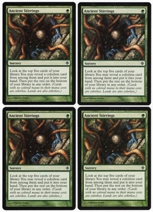 Ancient Stirrings x4 4x 2010 Rise of the Eldrazi PLAYSET Green Sorcery MTG NM A1 - Picture 1 of 2