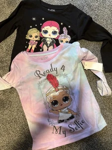 LOL Surprise Girls 2-Pack Long Sleeve T-Shirts Cute Black & Purple XL Size 14-16 - Picture 1 of 1