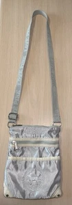 Victoria's Secret PINK Small Crossbody Purse Satin Silver Gray White - Picture 1 of 14