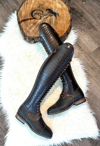 DeNiro Reitstiefel S8603 38,5 MA/M wrat caffee Schaft Malibu moka - Picture 1 of 5