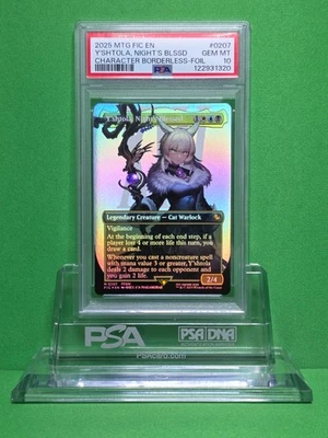 MTG 2025 FINAL FANTASY Y'SHTOLA, NIGHT'S BLESSED BORDERLESS FOIL 0207 PSA 10 - Image 1 of 2