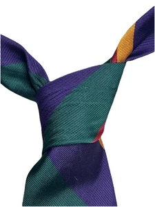 Cravatta collo Polo Ralph Lauren vintage seta repp a righe 57”x3,75” design lusso - Foto 1 di 14