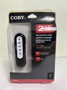 SEALED Coby Mp200-2g ( 2 GB ) Mp3 Audio Player USB 1000 Songs Black NEW - Picture 1 of 11