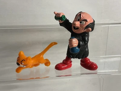 Schlumpf Schleich 20411 Figur 80er Jahre PVC:  Gargamel mit Azrael Hong Kong - Bild 1 von 4