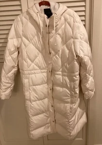 Talbots Damen langer Daunenmantel mit Kapuze cremeweiß Größe Plus X neu ohne Etikett - Bild 1 von 12