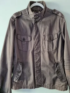 Ted Baker Mens Size 5 Lightweight Taupe Button Front Harrington Jacket - Picture 1 of 5