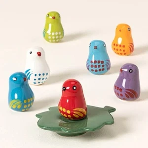Juego de 7 estatuillas de aves guía de bienes poco comunes Susan LeVine 2002 - Imagen 1 de 2