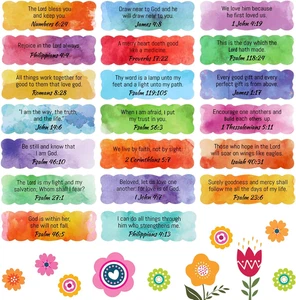 200 Pieces Scripture Inspirational Colorful Bible Verse Stickers Christian Plann - Picture 1 of 12