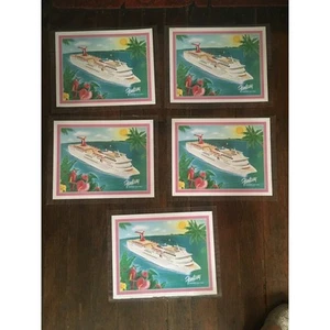 5 Carnival Cruise Lines "Fantasy Ship" Souvenir Placemats 11" x 14" Laminated - Picture 1 of 7