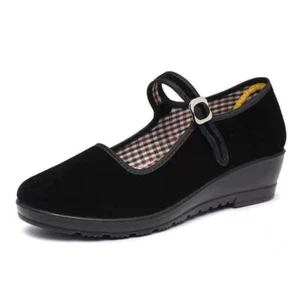 Ladies Mary Jane Sandals Flat Casual Pumps EEE Wide Fit Comfort Shoes Size 3-9 - Picture 1 of 9