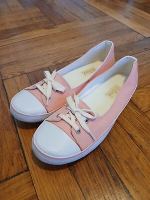 New Pink Women's Slip On Lace Canvas Athletic Shoes sizes 6-11