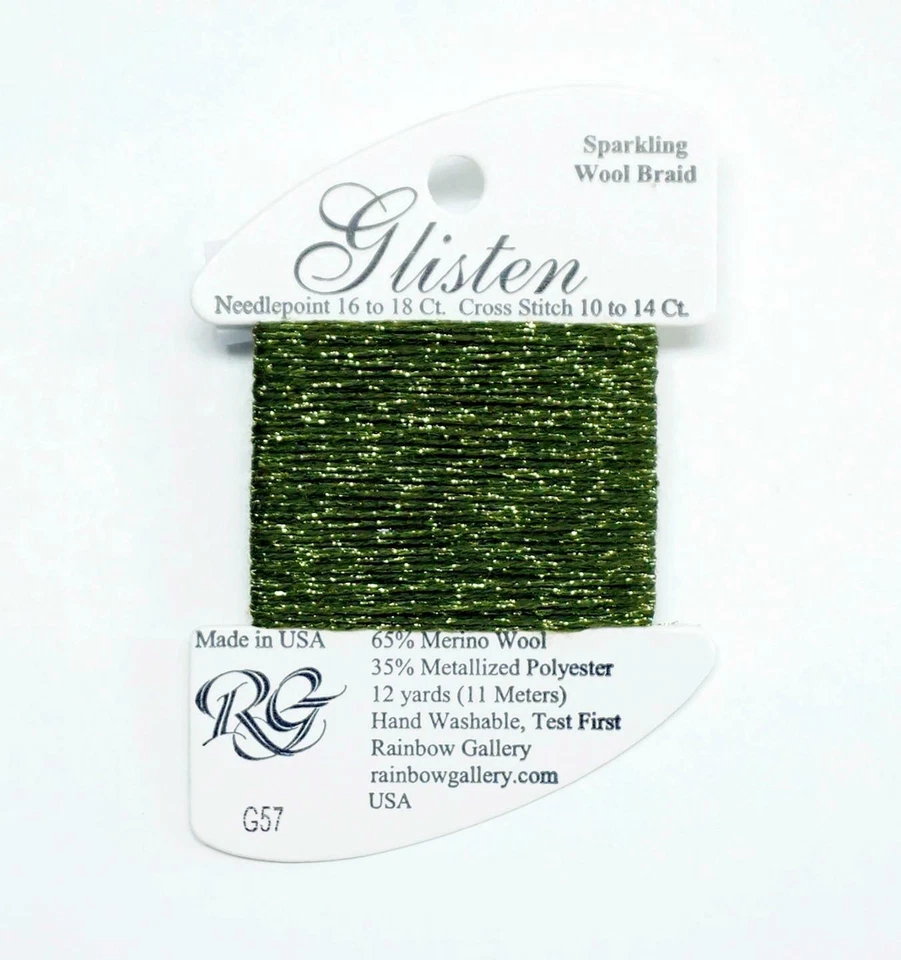 GLISTEN Sparkling Braid #57 "Pesto" Needlepoint Thread Rainbow Gallery - Image 1 of 1