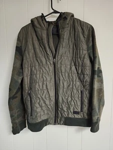 Abercrombie Mens Camo Sport Quilted/Fleece Sleeve Jacket Size Med Hooded - Picture 1 of 6