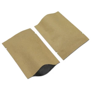 100Pcs Open Top Kraft Paper Aluminum Foil Bag Package Mylar Heat Seal Food Pouch - Picture 1 of 6