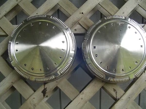 2 VINTAGE PLYMOUTH DODGE CHRYSLER DOG DISH HUBCAPS WHEEL COVERS GTX ROAD RUNNER - Picture 1 of 10