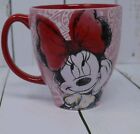 Minnie Mouse avec tasse à café arc rouge croquis tasse à thé boutique Disney rose noir blanc