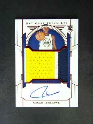 Oscar Tshiebwe 2023-24 National Treasures RC Patch Auto Red #14/24 - Image 1 of 2