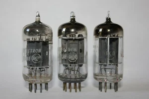 3 x Cinch Grey Plate 12AU7A Vorverstärker Röhren, getestet gut!  - Bild 1 von 5