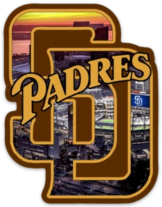 IMÁN TROQUELADO de béisbol MLB exhibición de parque Petco tipo logotipo de los Padres de San Diego - Imagen 1 de 1