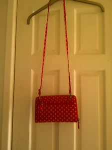 Cath Kidston Umhängetasche Reise Geldbörse Kartenetui Rot Mini Gepunktet - Bild 1 von 8
