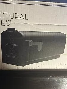 Architectural Mailboxes Parsons Medium Capacity, Plastic Post Mount Mailbox, Bla - Picture 1 of 2
