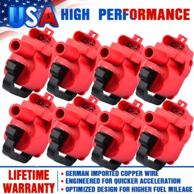 8 Ignition Coil D580 For 1997-2004 Chevrolet Corvette GMC V8 LS1 LS6 C1144 UF192 - Image 1 of 4