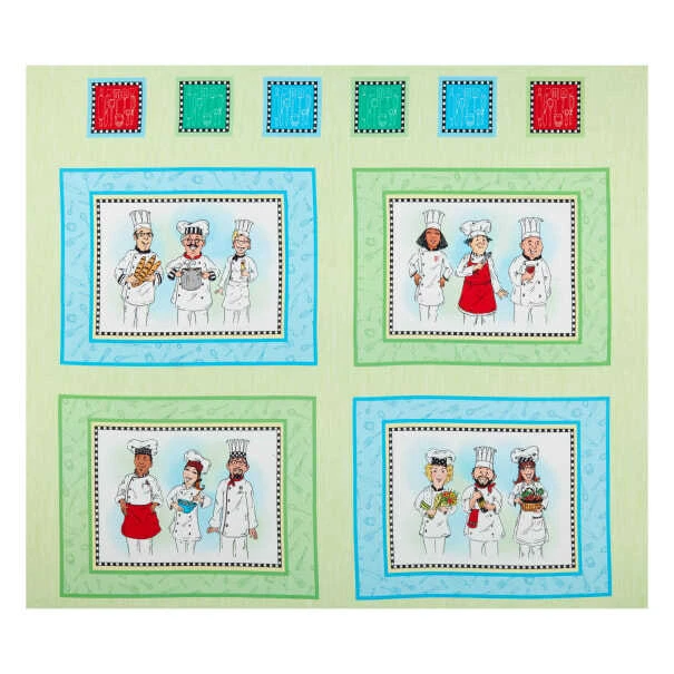 Paneles de cojín de comida para cocina especiales para chef 100 % algodón tela estampada Foto 1 de 1