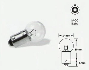6 voltios 5 vatios MCC Ba9s clásico coche lateral tablero trasero lámpara bombilla 951 (caja de 10) - Imagen 1 de 7