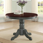 Round Dining Table Kitchen Breakfast Furniture Solid Wood Painted Pedestal Base