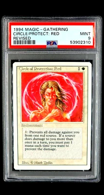 1994 Magic the Gathering Revised Circle of Protection Red PSA 9 *Only 14 Higher* - Image 1 of 4