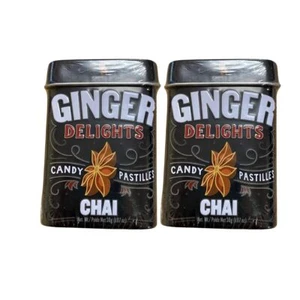 Ginger Delights Spicy Chai Candy 2 Tins Bold Ginger Chai Spice - Picture 1 of 2
