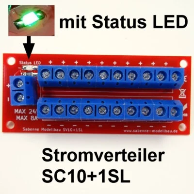 Stromverteiler SV10+1SL Gleich/Wechselstrom 8A max.24V Status SMD LED