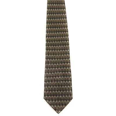 Irvine Park Men's 100% Silk Novelty Neck Tie Taupe Multi Classic 4" x 57" - Image 1 of 2