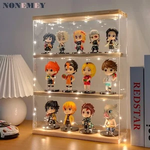 Clear Acrylic Display Case Stand with Wood Base 2 Tier、3 Tier、12/24 Compartme... - Picture 1 of 7