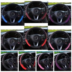 Colored Steering Wheel Cover PU Leather Steering Cover Car Handle Cover  Car