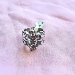 Anillo de regalo de acero inoxidable para hombre gótico motociclista calavera cruz grande genial para hombre 4909 - Imagen 1 de 4