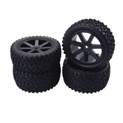 RC Tires+Wheel Rims Set Foam Inserts 12mm Hex Hub 1/10 Off Road Car Buggy Truck - Bild 1 von 4