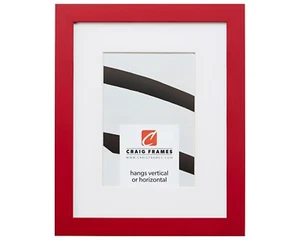 Craig Frames Confetti, 0.875" Red Solid Wood Picture Frame With a Single Mat - Picture 1 of 9