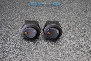 2 PCS ROUND ROCKER SWITCH 3/4 HOLE 16 AMP 12V 3 PIN ORANGE LED TOGGLE IBRRSO - Picture 1 of 5