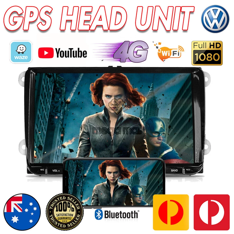 RDS android 10 car multimedia player for VW polo golf passat tiguan skoda GPS R - Image 1 of 4