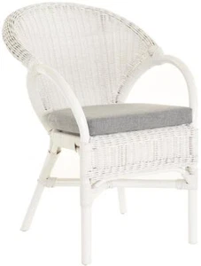 Rattan-Sessel mit Armlehne Rattansessel Clubsessel Wintergartensessel Weiß - Bild 1 von 6